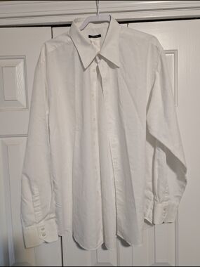 Versace Classic Logo Jacquard White Men's Dress Shirt with Spread Collar